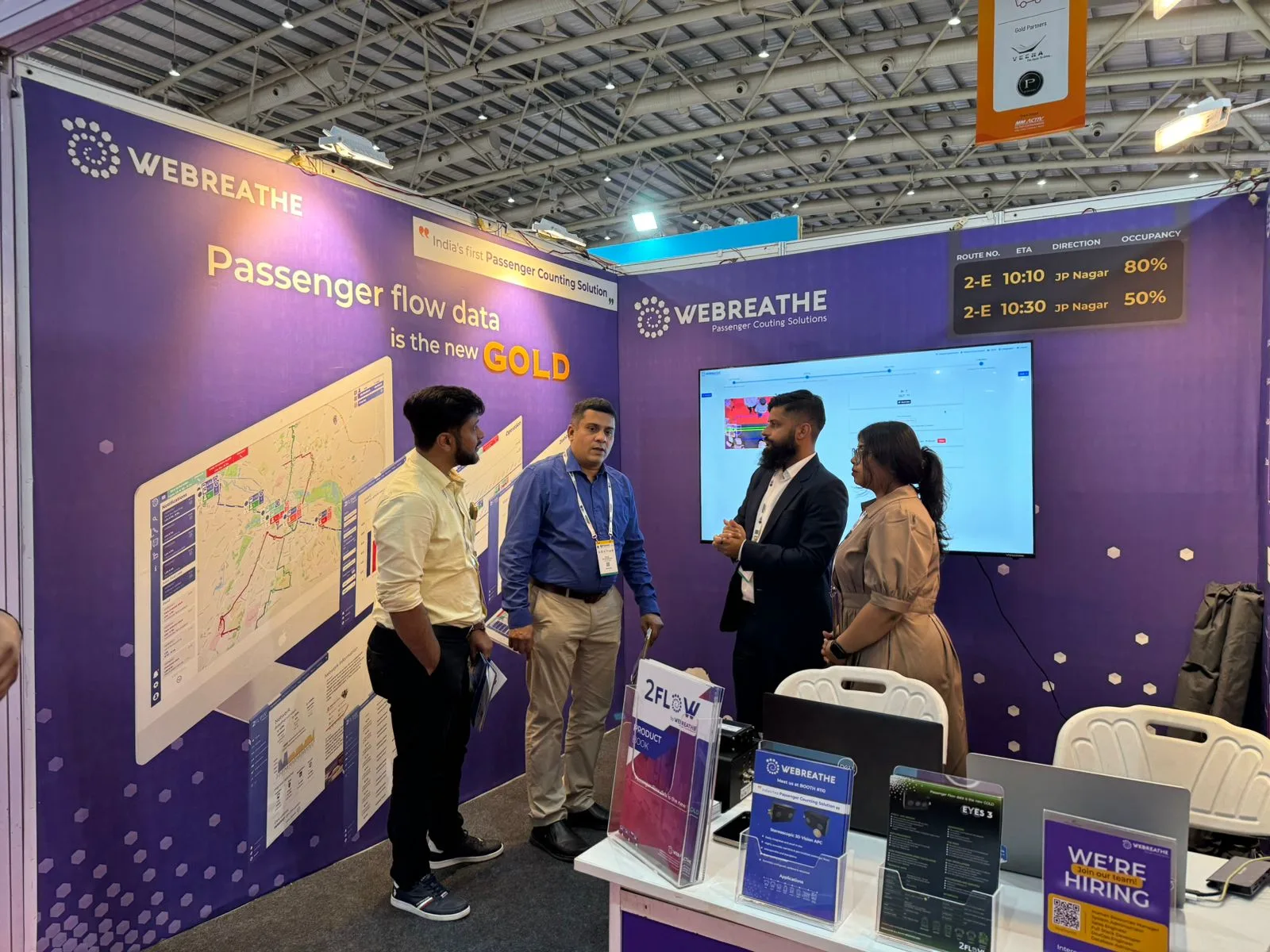Visitors speaking with the WEBREATHE team at Prawaas 4.0